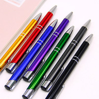 Stylo à bille en métal rétractable stylo clic avec logo personnalisé 7 couleurs pointe 1,0 mm stylo publicitaire cadeau bureau