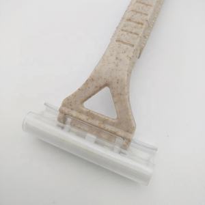 Erkekler için otel tek kullanımlık tıraş kiti biyobozunur plastik jilet düz tıraş güvenliği özellikleri biyobozunur buğday samanı - Product Image 4