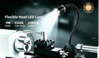 Lampe de travail LED super lumineuse à col de cygne pour machine-outil, base à pince en plastique, bras flexible, éclairage d'atelier et de table de travail 24V 220V