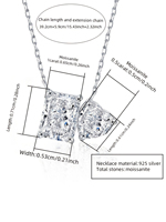 Amour-coeur forme bijoux D couleur 925 argent Sterling princesse coupe Moissanite pendentif collier pour femmes griffe réglage