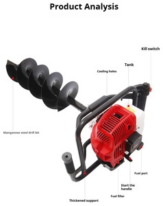 Nhà Máy Bán buôn 1.25kw công suất cao công nghiệp/tự làm lớp đất khoan khoan máy 52cc động cơ thuyên - Product Image 6