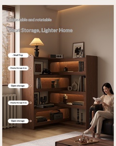 Librería Modular Moderna de Madera con 4 Estantes, Mueble de Almacenamiento Independiente para Sala de Estar, Estilo Retro, para Oficina en Casa y Uso Escolar - Product Image 2