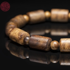 Pulsera Masculina de Agarwood de 8mm con Cuentas de Bambú Ricas en Aceite, Madera de Oud Natural, Joyería Elegante al por Mayor - Product Image 4
