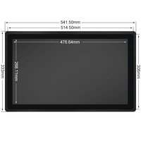 Monitor Industrial de pantalla táctil capacitiva IPS de 21,5 pulgadas, 1920x1080, VGA, DVI, USB, marco de aluminio metálico, TFT integrado plano puro