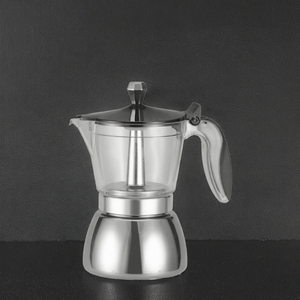 Cafetière Moka en aluminium argenté, machine à café <span class=keywords><strong>italienne</strong></span>, machine à expresso, pour cuisinière à gaz, accessoires de barista classiques pour la maison, grande taille - Product Image 3