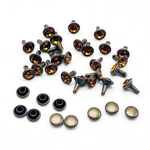 Clous tubulaires colorés pour accessoires de vêtements DIY, pièces de sacs avec strass et rivets pour vêtements - Product Image 4