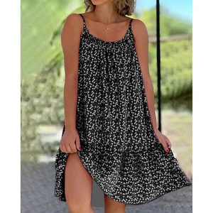 Vestido <span class=keywords><strong>Midi</strong></span> con Estampado Floral, Cintura Natural, Tela Tejida, Falda Acampanada Popular, Nuevo Diseño, Vestido Sencillo - Product Image 6