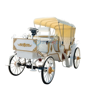 Vehículo Eléctrico sin Caballos Zhenda con Acabados en Oro Blanco, Techo y Volante, Henan - Product Image 1