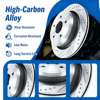 Kit de disques de frein avant et arrière perforés JXAP 305 mm et 325 mm et plaquettes de frein céramiques pour Chevy Silverado Sierra 1500 Yukon ESCALADE