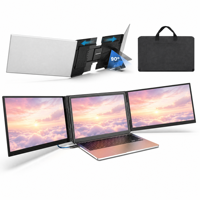 Extenseur d'écran triple pour ordinateur portable à un seul câble, 15,6 pouces IPS FHD, aluminium blanc, conforme WEEE, rapport de test EMC, fourniture OEM