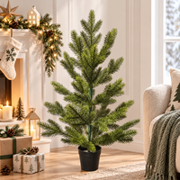 Arbre de Noël artificiel réaliste en gros, vert, non éclairé, avec base en pot pour la décoration de la maison et des fêtes