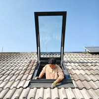Apertura de control remoto inteligente Tragaluz impermeable Ventana de techo de vidrio Tragaluz Marco de aluminio Ventanas de techo corredizas dobles