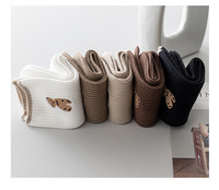 Chaussettes de créateur en coton personnalisées pour couple avec motif d'ours et broderie de quart à bas prix vente en gros