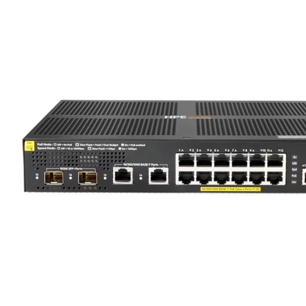 HPE Aruba Networking 2930F 12G PoE+ 2G/2SFP+ Switch (JL693A)