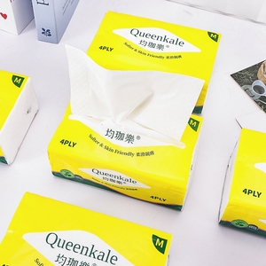 Queenkale Soft Pack 4-Ply Embossed Virgin Wood Pulp Facial <b>Tissue</b> Eco-Friendly Box <b>Tissue</b> for Office & Hotel Use - Product Image 5