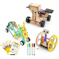 Jouet en bois de physique STEM DWI 3 en 1, projet scientifique d'assemblage DIY, kit de robot solaire artisanal, puzzles en bois 3D, jouets éducatifs pour enfants