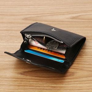 Small Leather Zipper Credit Coin Purse <b>Wallet</b> for Women Embossed Logo Red Mini <b>Card</b> <b>Holder</b> - Product Image 3