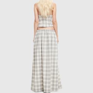 Nuevo Diseño, Serie Primavera Y2K, Conjunto de Dos Piezas para Mujer, Camisola Sexy, Top Corto, Falda Larga Elástica de Cintura Baja, Conjunto de Dos Piezas a Cuadros - Product Image 2