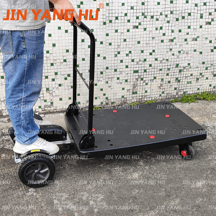 JIN YANG HU Electric Trolley Flatbed Logistics Picking Truck Turnover Folding Trolley Self-Balancing Scooter Hand Cart