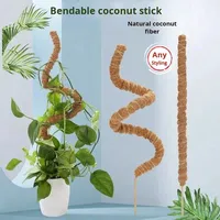 C354 Penyangga Tanaman Bentuk Batang Kelapa Lentur, Tiang Lumut, Penopang Tanaman, Hijau, Untuk Radish, Monstera, Berkebun