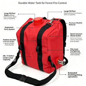 Zaino Portatile da 5 Galloni per Antincendio Boschivo, Sacca d'Acqua Robusta in PVC Pieghevole per Prevenzione Incendi e Soccorso Forestale d'Emergenza - Product Image 3