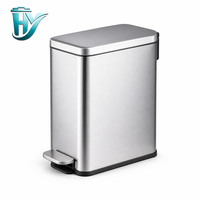 Poubelle à pédale en acier inoxydable 9L pour le bureau, l'hôtel et la cuisine.