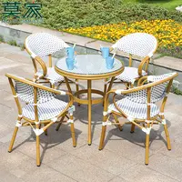 Plastic Outdoor Furniture Set, French Bistro Chairs Set