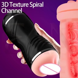 Masturbateur masculin double tête, vagin réaliste, gode, étanche IPX7, couleur chair, jouet sexuel pour hommes - Product Image 1