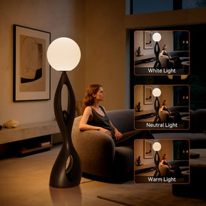 Đèn nhà máy nghệ thuật trừu tượng hình người độc đáo, đèn sàn điêu khắc độc đáo với thiết kế rỗng cho phòng khách, khách sạn - Product Image 3