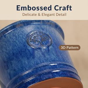 Grand <span class=keywords><strong>pot</strong></span> en céramique avec trou <span class=keywords><strong>de</strong></span> drainage, finition émaillée, durable, écologique, design moderne classique, pour la maison, le sol, le jardin - Product Image 3