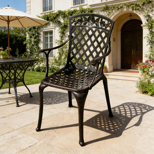 Waterproof Aluminum <strong>Garden</strong> Chairs - Eco-Friendly Outdoor <strong>Seating</strong> for Villa Owners <strong>with</strong> Armrests - Product Image 1