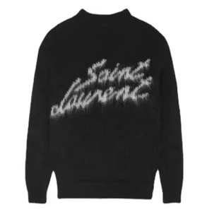 Sudadera de cuello redondo para hombre de color sólido con manga larga Patrón de letras de amante Ropa de abrigo holgada-Suéter de artículos de punto - Product Image 1