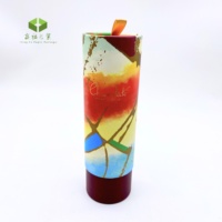 Boîte en papier ronde oem rétro personnalisés, 50 pièces, pour cosmétiques ou cadeaux, bon marché, avec un emballage de ruban, tube en verre