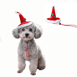 قبعة فاخرة جديدة للحيوانات الأليفة لعام 2026 من القطيفة الحمراء، غطاء رأس لطيف ومريح للقطط والكلاب الصغيرة لحفلات الهالوين وعيد الميلاد - Product Image 1