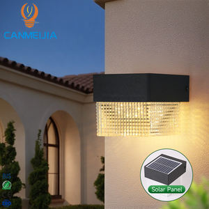 Lampu Dinding tenaga surya desain persegi, lampu dinding luar ruangan/lampu gerbang pemasangan mudah tahan air kualitas tinggi - Product Image 1