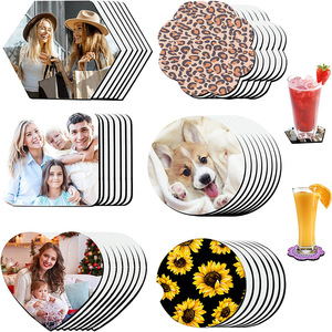 Bulk Custom Logo Neoprene Coasters Non-Slip Reusable Round Square Heart Shaped for Car Mug Coffee Beer Promotional Gifts