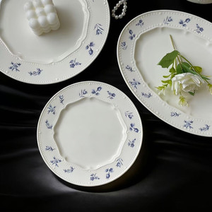 Plato de Cerámica Floral Azul Perla Coreano Lelyi, Tazón, Taza de Café, Plato de Postre para el Té de la Tarde, Vajilla de Alta Gama para Bodas y Hoteles - Product Image 6