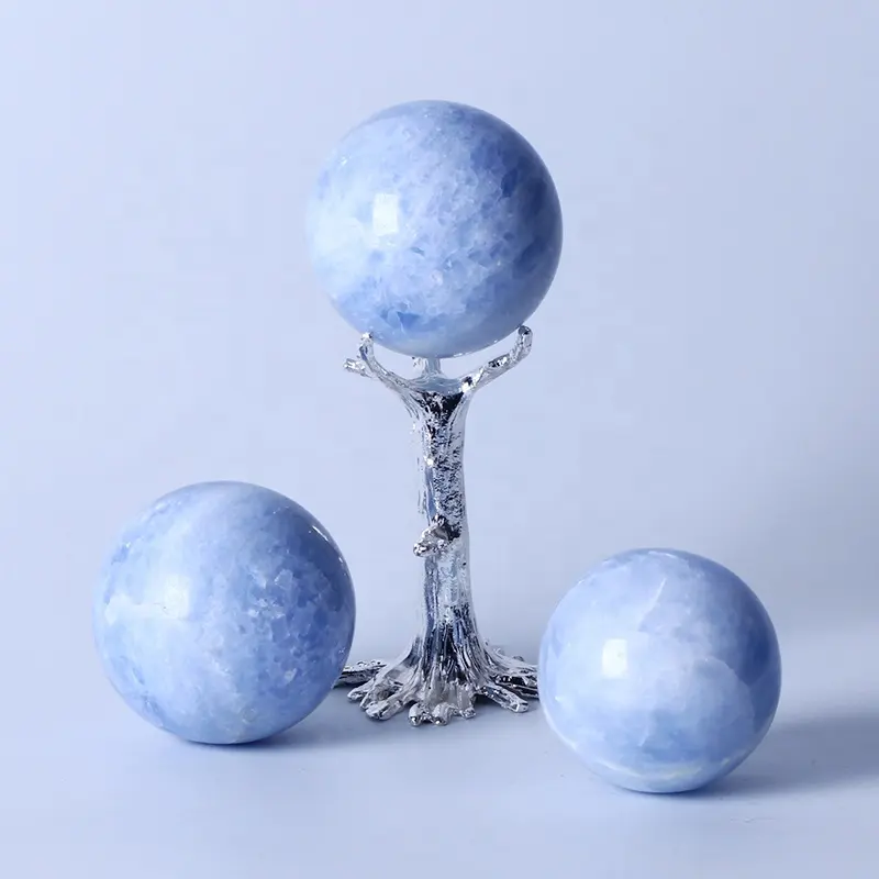 Commercio all'ingrosso Naturale di Guarigione Pietre Blu Calcite Sfera di Cristallo Sfera Di Cristallo di Cristallo Artigianato Per La Decorazione