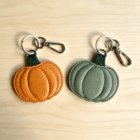 Porte-clés Citrouille en Cuir PU Cousu Main, Breloque de Sac d'Automne, Mini Cadeau d'Halloween et de Thanksgiving, Vente en Gros