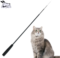 Rod Teaser IC mainan kucing dengan bulu ikan dan Mouse, tongkat bermain sendiri interaktif untuk kucing, mainan memancing hewan peliharaan tahan lama