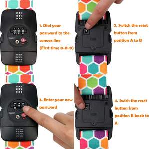 Himreyld <span class=keywords><strong>TSA</strong></span> สายรัดกระเป๋าเดินทาง20 32นิ้วสายไขว้ปรับได้ล็อคดิจิตอลซิป<span class=keywords><strong>230</strong></span>ยาวพิเศษ200แฟชัน - Product Image 5