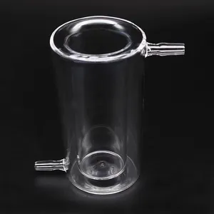 Alta temperatura resistente quartzo reator quartzo vidro reator em uma camada dupla para laboratório