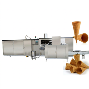 Ligne de production industrielle de cône de sucre de crème glacée Machine d'emballage automatique de refroidissement de roulement de processus complet de cuisson d'acier inoxydable - Product Image 1