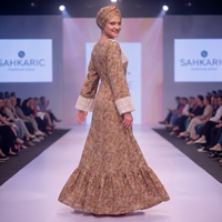 Magnifique Robe Longue Femme en Dentelle Florale Imprimée, Style Ethnique Africain, en Rayonne Écologique, Luxe Estival, Coupe Évêque