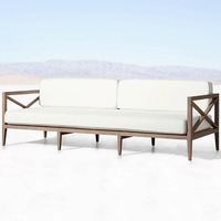Ensemble de meubles d'extérieur de style nordique pour villa, cour, hôtel, resort, canapé et chaise en teck massif, table