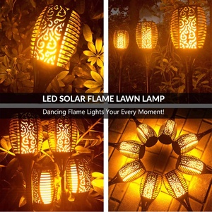 Luces Solares de Jardín para Exteriores con 96 LED, IP65 Impermeables, Diseño de Llama de Fuego, Recargables y con Sensor de Luz - Product Image 5