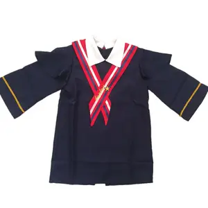 Детский блестящий комплект платья на выпускной классический доступный темно-синий детский наряд на выпускной халат и Кепка