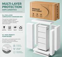 ASSOC Meuble à chaussures modulaire en acier à 3-4 niveaux avec finition poudrée et silencieux amortisseur pour entrée d'appartement moderne OEM