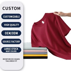 T-shirt <span class=keywords><strong>blanc</strong></span> uni <span class=keywords><strong>en</strong></span> coton 100% de 280 g, avec logo personnalisé, coupe ample, col haut, col rond fin, pour homme - Product Image 5