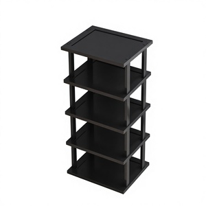 Scarpiera Verticale a 5 Livelli in Bambù, Design Classico Salvaspazio, Impilabile per Ingresso/Armadio/Angolo/Porta, Montaggio a Pavimento - Product Image 1